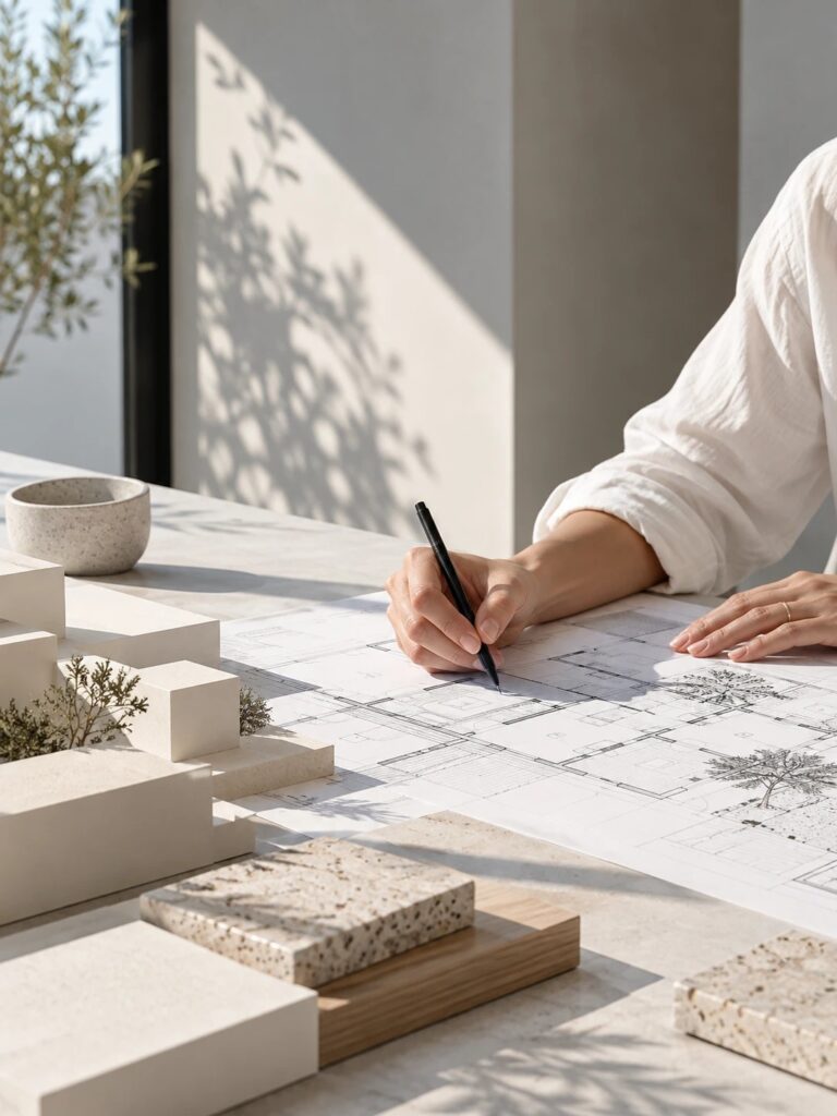 Σχεδιασμός κάτοψης στο γραφείο του CHART Architects